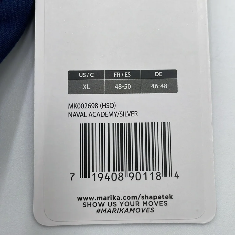 Marika Flex Navy & Metallic Silver Sports Bra Low Impact‎ Removable Bra Pads